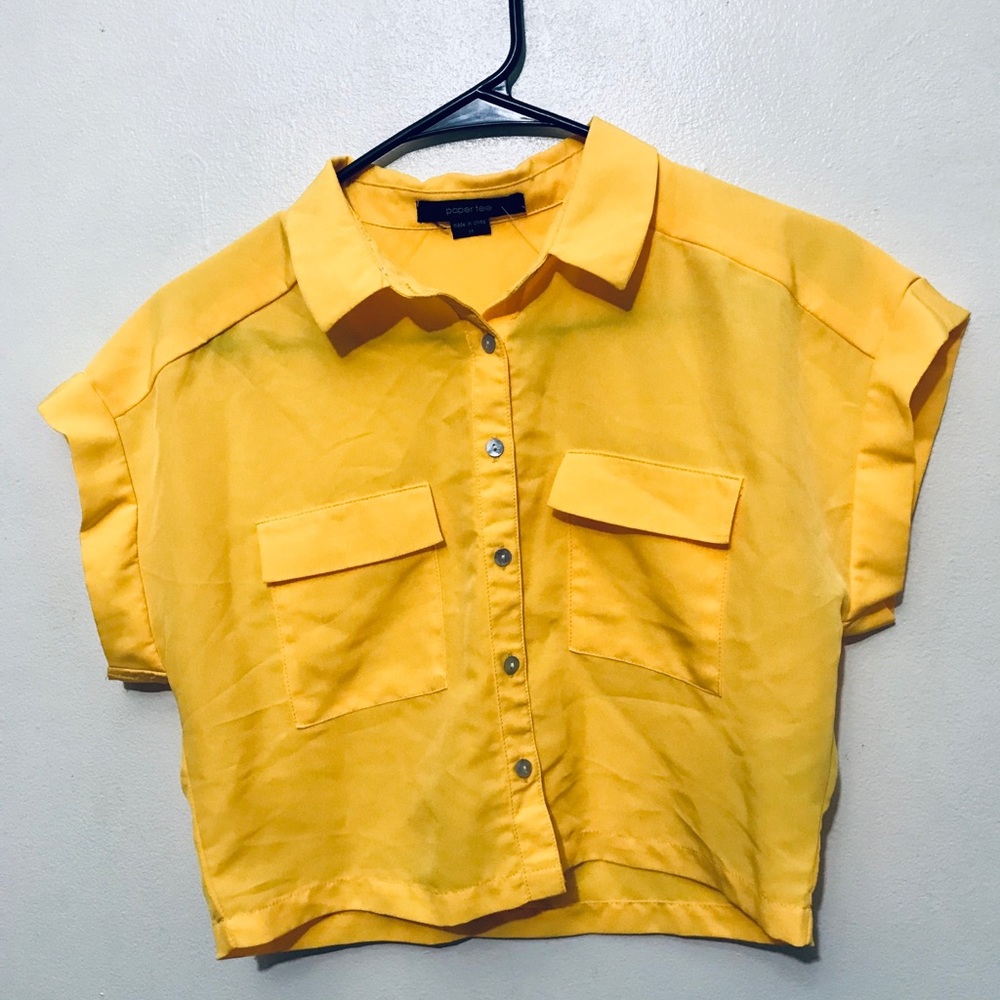 Yellow Boxy Button-Down Shirt